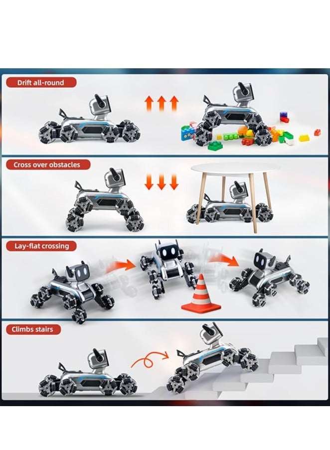 Dog Robot Remote Control 8WD Gesture Sensor Stunt RC Cars with Music  Light with 2 Rechargeable Batteries Toy Gift for Boys and Girls Age 5+, Control Watch Included - Image 4