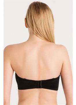 Magic Form 7038 Women's Black Plain Fabric Large Size Thin Sponge Strapless Strapless Bra  - Image 3
