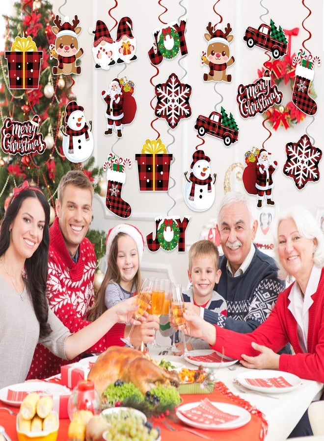 Runloon 40Pcs Christmas Hanging Swirls Decorations - Snowman, Elk, Gnomes, Ceiling Hanging Swirls Xmas Decoration for Winter Holiday Party Supplies - Image 2