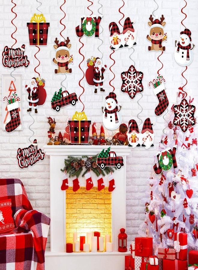 Runloon 40Pcs Christmas Hanging Swirls Decorations - Snowman, Elk, Gnomes, Ceiling Hanging Swirls Xmas Decoration for Winter Holiday Party Supplies - Image 5