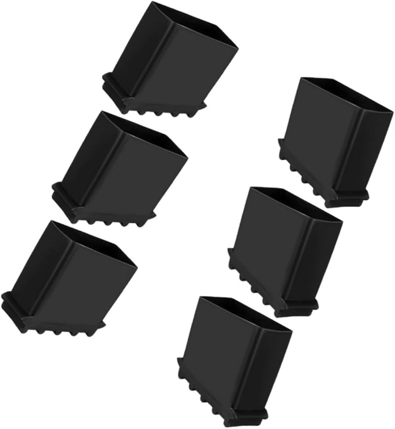 6Pcs Black Rubber Ladder Leg Protectors Non Slip Safety Pads For Step Ladder - Image 1