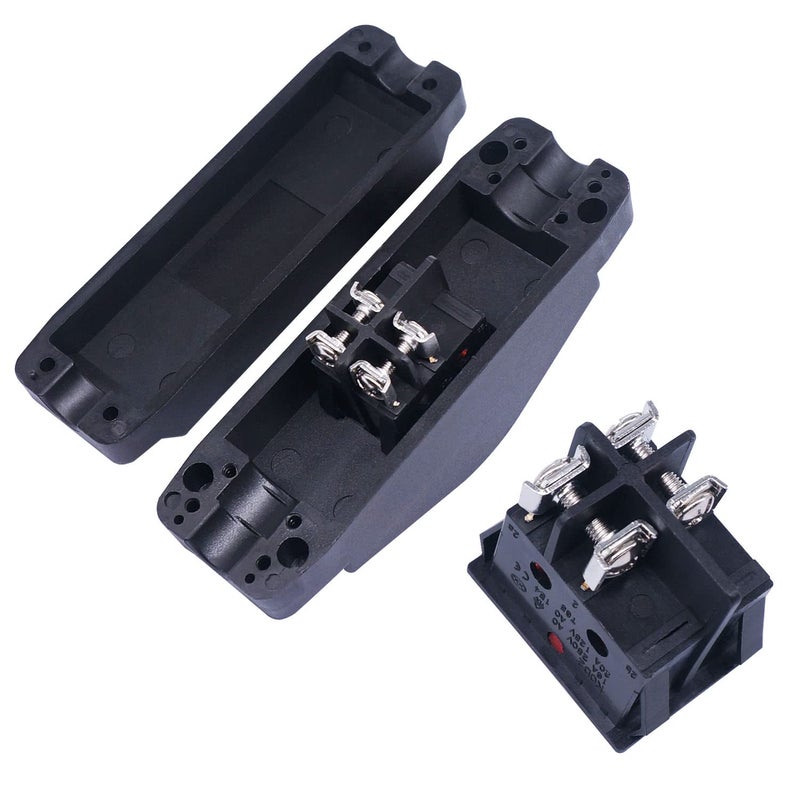 weideer Inline Cord Switch ON/Off 20A 250V/16A 125V Red Led Inline Power lamp Rocker Toggle Switch with Screws K-H012-KCD2-201N-R - Image 3