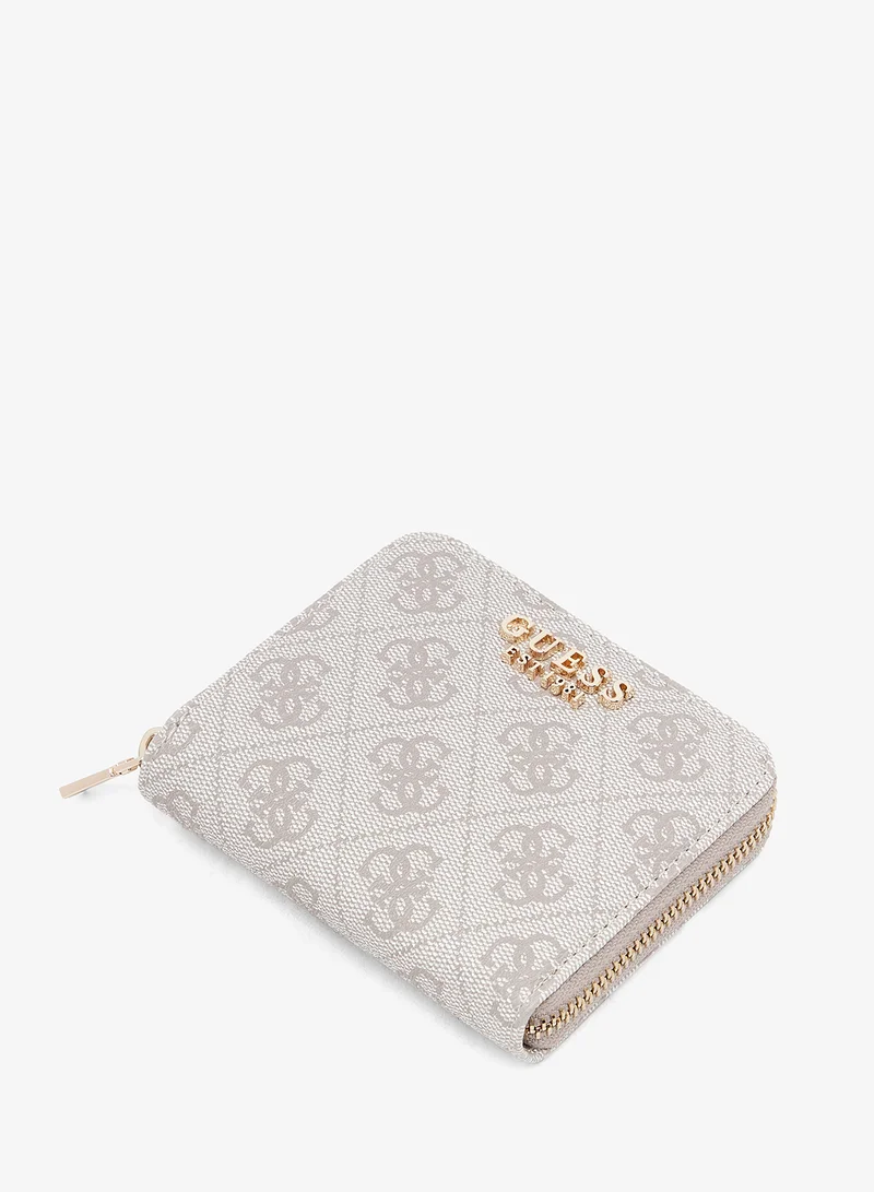 جس Laurel Logo Detail Zip Around Wallets