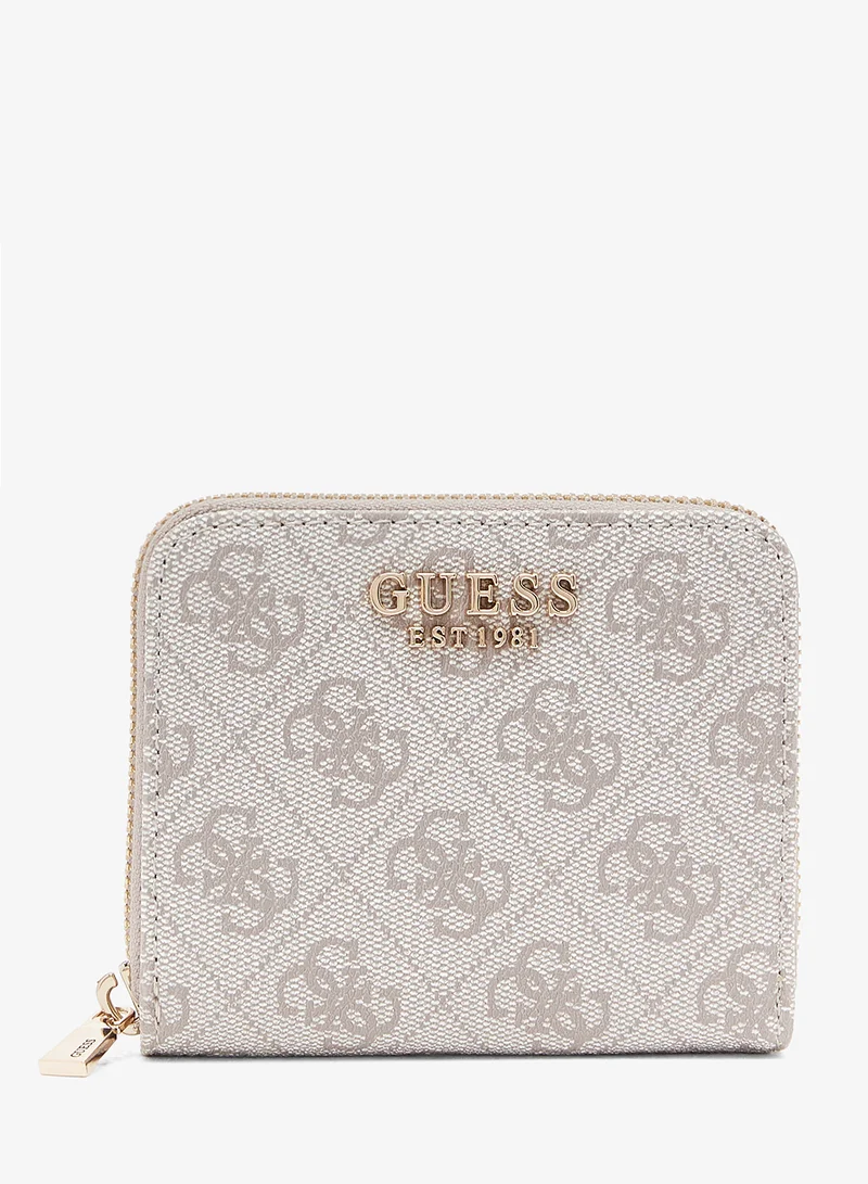 جس Laurel Logo Detail Zip Around Wallets