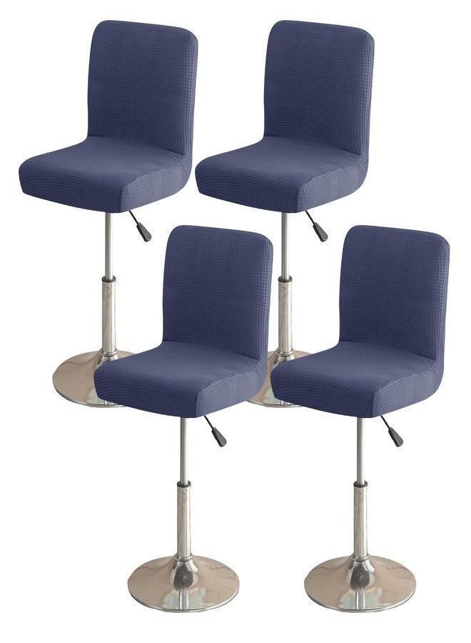 FUANGUI Bar Stool Covers with Backs, 2 Pack Stretch Bar Stool Chair Covers, Knitted Jacquard Bar Stool Covers,Washable Bar Chair Covers Swivel Barstool Slipcovers (Knitted Khaki 01) - Image 1