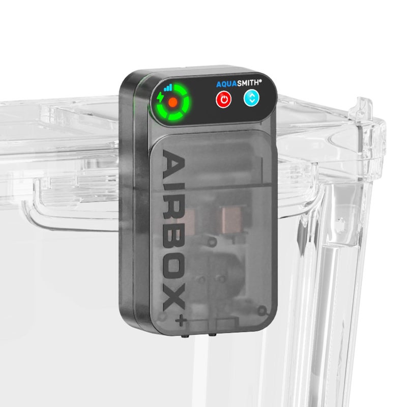AQUASMITH Live Bait Aerator,Ultra-Long Battery Life,Rechargeable Aquarium Air Pump 4w/64GPH(4000mAh Dual Hole) IPX4 Magnetic Charging Design,Suitable for Fishing Enthusiasts,with Hose and Stone - Image 1