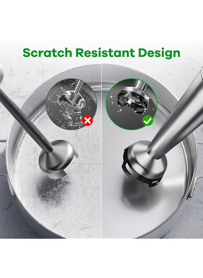 NIUB Immersion Hand Blender 1100W, Trigger Variable Speed 5 In 1 Stick Blender, Emulsion Blender With Chopper, Whisk And Frother For Soup, Baby Food And Smoothies - Image 5