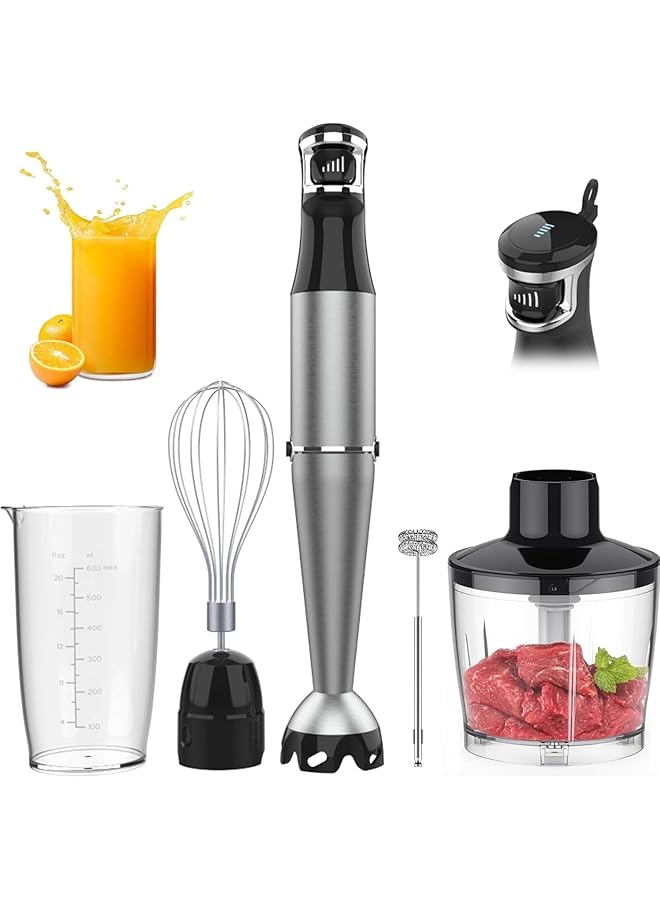 NIUB Immersion Hand Blender 1100W, Trigger Variable Speed 5 In 1 Stick Blender, Emulsion Blender With Chopper, Whisk And Frother For Soup, Baby Food And Smoothies - Image 1