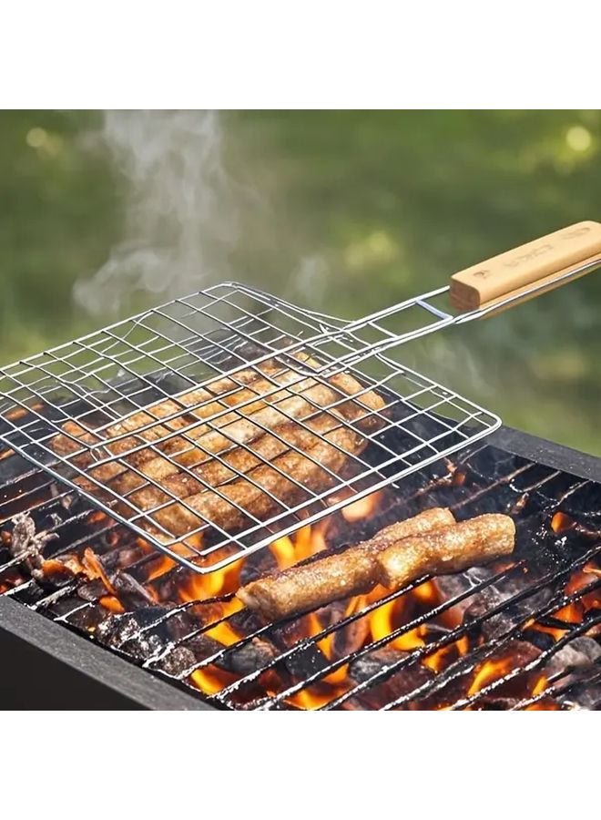 Double Layer Stainless Steel BBQ Grill 2 Tier Cooking Grid Nonstick Easy Clean - Image 3