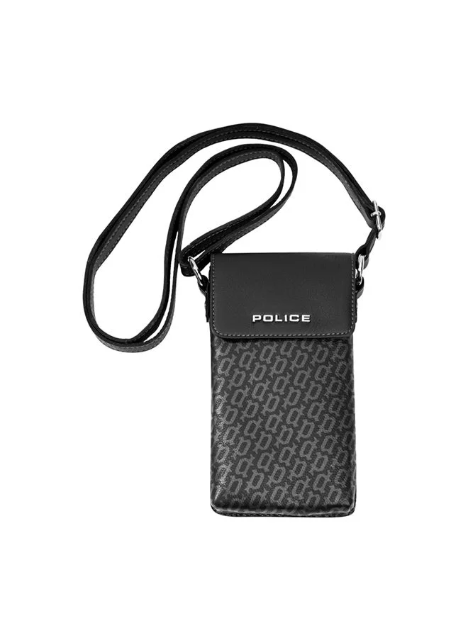 POLICE Hall Mark Black Mobile Pouch For Men PELUU2201001