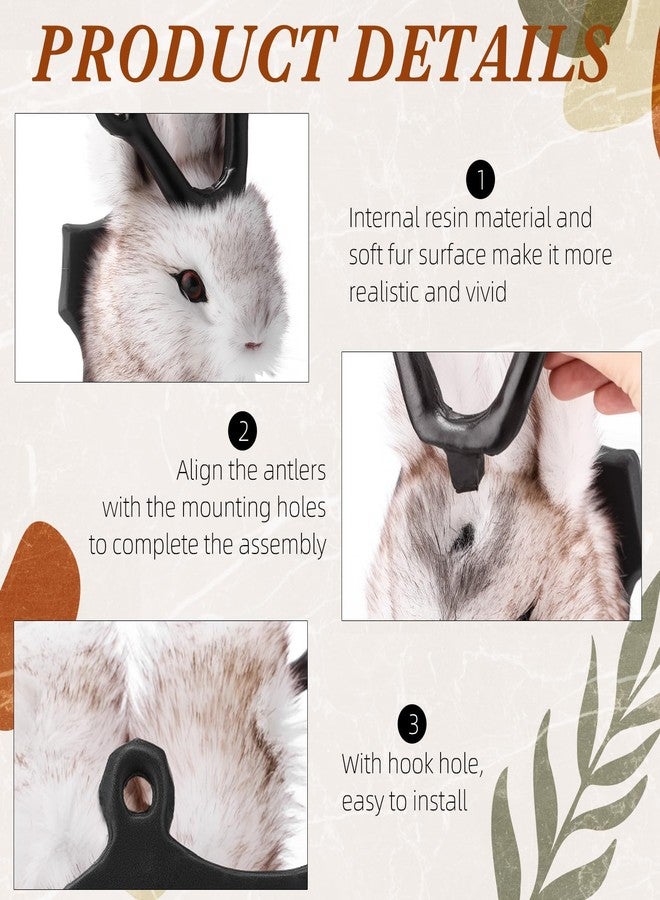 Arrowbash مجموعة من قطعتين من دمى الأيل المحشوة من Arrowbash، مقاس 13 بوصة، تُعلق على الحائط، رأس حيوان محنط محشو، لتزيين جدران المنزل في عيد الميلاد، للبالغين (جاكالوب). - Image 5