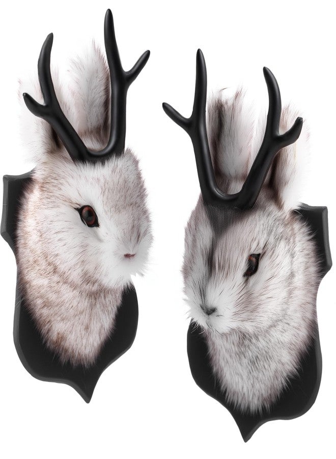 Arrowbash مجموعة من قطعتين من دمى الأيل المحشوة من Arrowbash، مقاس 13 بوصة، تُعلق على الحائط، رأس حيوان محنط محشو، لتزيين جدران المنزل في عيد الميلاد، للبالغين (جاكالوب). - Image 1