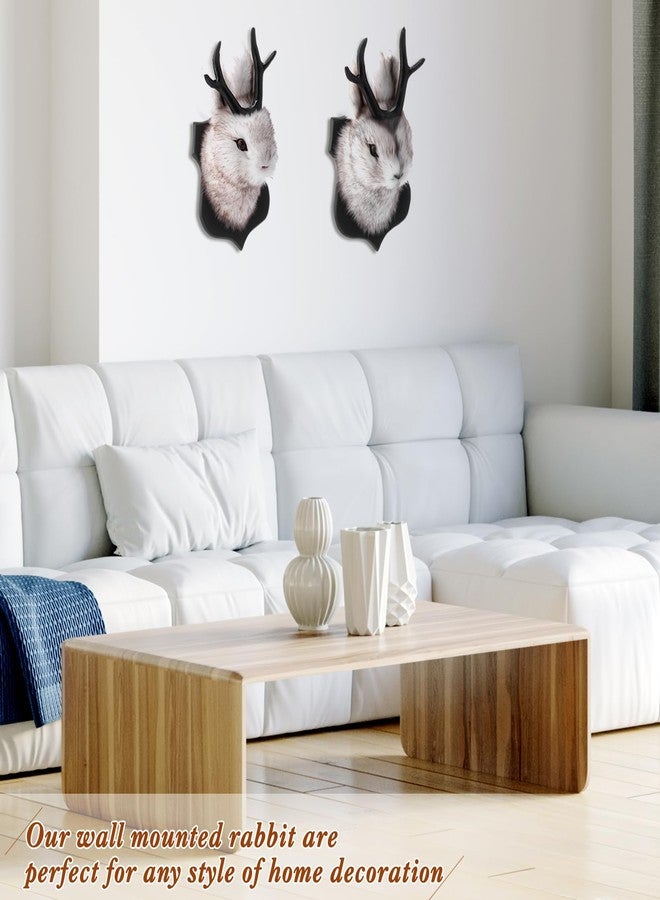 Arrowbash مجموعة من قطعتين من دمى الأيل المحشوة من Arrowbash، مقاس 13 بوصة، تُعلق على الحائط، رأس حيوان محنط محشو، لتزيين جدران المنزل في عيد الميلاد، للبالغين (جاكالوب). - Image 3