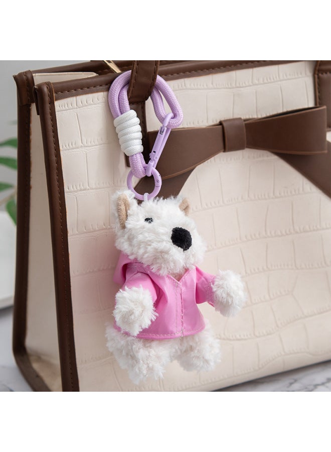 West Highland Plush Dog Pendant Doll Simulation Puppy Small Doll Plush Puppy Bag Bag Pendant Key-Specifications:West Highland Sitting Love White Sweater-Color:11CM  - Image 5