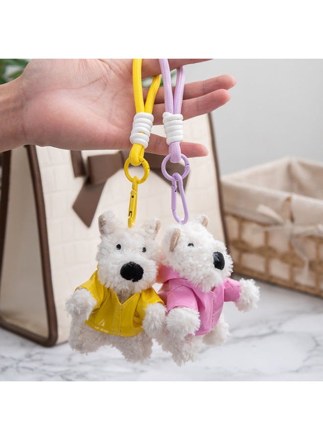 West Highland Plush Dog Pendant Doll Simulation Puppy Small Doll Plush Puppy Bag Bag Pendant Key-Specifications:West Highland Sitting Love White Sweater-Color:11CM  - Image 2