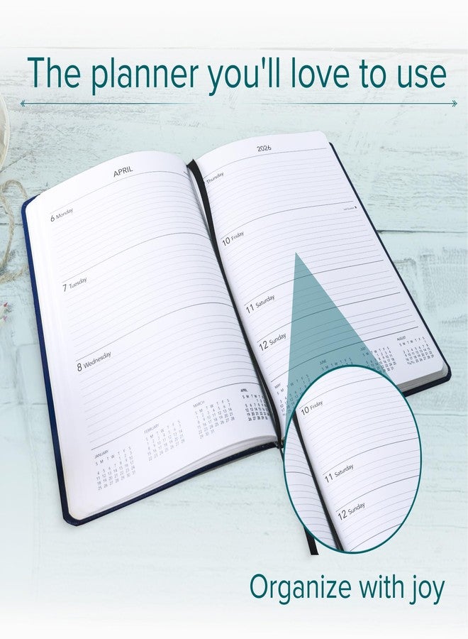 Harbor Desk Weekly Monthly Planner 2025-2026 - Calendar Planner and Notebook, Durable Faux Leather, 192 Pages, Softcover & Book Bound - Cambridge Reef Blue - 8x5.5" - Image 5