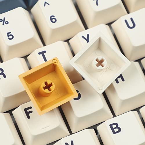 YMDK 145 Apricot Yellow Dye-Sub Mac Keycaps Thick PBT Cherry Profile Key caps for TKL 61 64 68 75 87 96 104 108 GMMK MX Mechanical Keyboard - Image 3