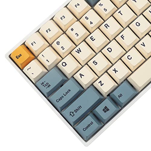 YMDK 145 Apricot Yellow Dye-Sub Mac Keycaps Thick PBT Cherry Profile Key caps for TKL 61 64 68 75 87 96 104 108 GMMK MX Mechanical Keyboard - Image 1