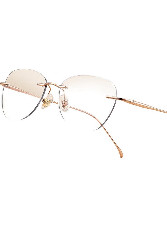 CAPONI Reading Glasses For Women, Imported Pure Titanium Frameless Reading Glasses, 100 Degrees High-Definition Anti-Blue Light, Fashionable And Youthful For Middle-Aged And Elderly - Image 3