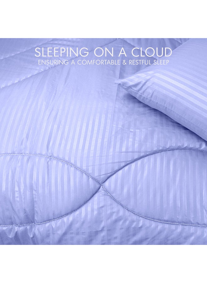 Hotel Linen Klub Hotel Linen Klub Down Alternative Comforter  Set -Ultra Soft Brushed Stripe Microfiber Fabric, 200GSM Soft Fibersheet Filling, Size : Double  220 x 240cm , Color: Lavender  - Image 4