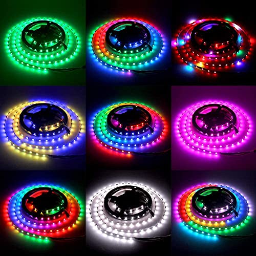 ALITOVE 5mm WS2812B Individually Addressable RGB LED Strip Light 6.6ft 120 LEDs 0.19in Super Narrow Programmable Dream Color Digital LED Pixel Tape Light 5V for Home Theater Bedroom Bar Decor Lighting - Image 2
