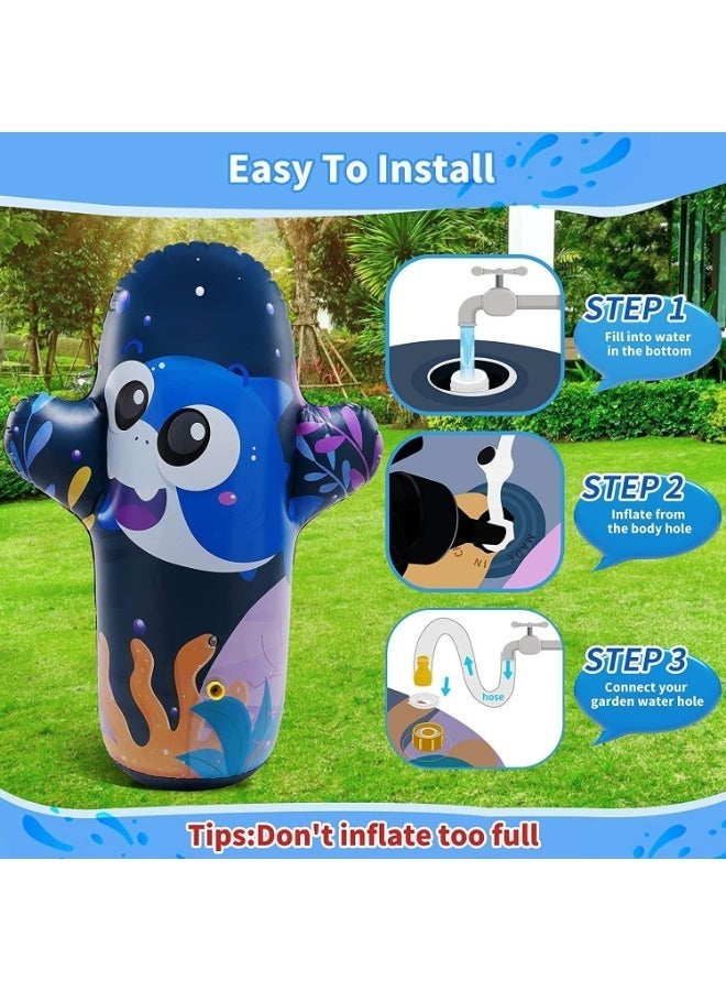 Inflatable PVC Water Sprinkler Tumbler Toy for Kids Outdoor Play - Image 2