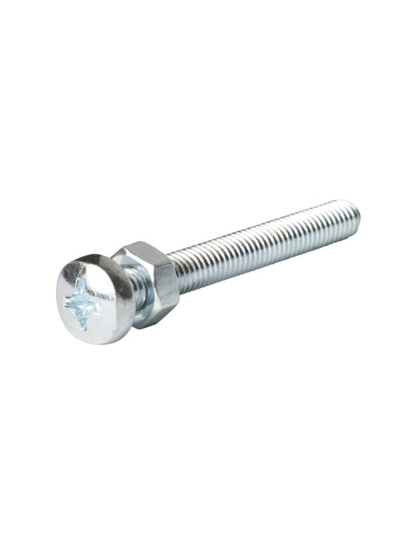 Zinc Plated Carbon Steel Machine Screw And Nut Pack M6 X 60 Mm 20 Piece