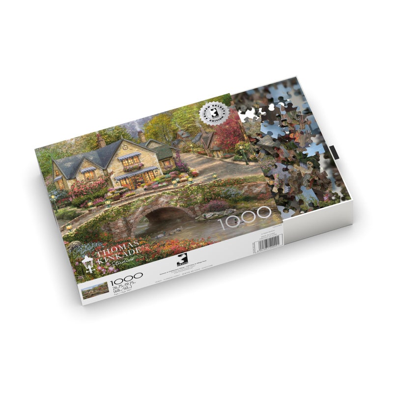 Buffalo Games - Silver Select - Thomas Kinkade - Summer in Cobblestone Village - 1000 Piece Jigsaw Puzzle for Adults -Challenging Puzzle Perfect for Game Nights - Finished Size is 26.75 x 19.75 - Image 5