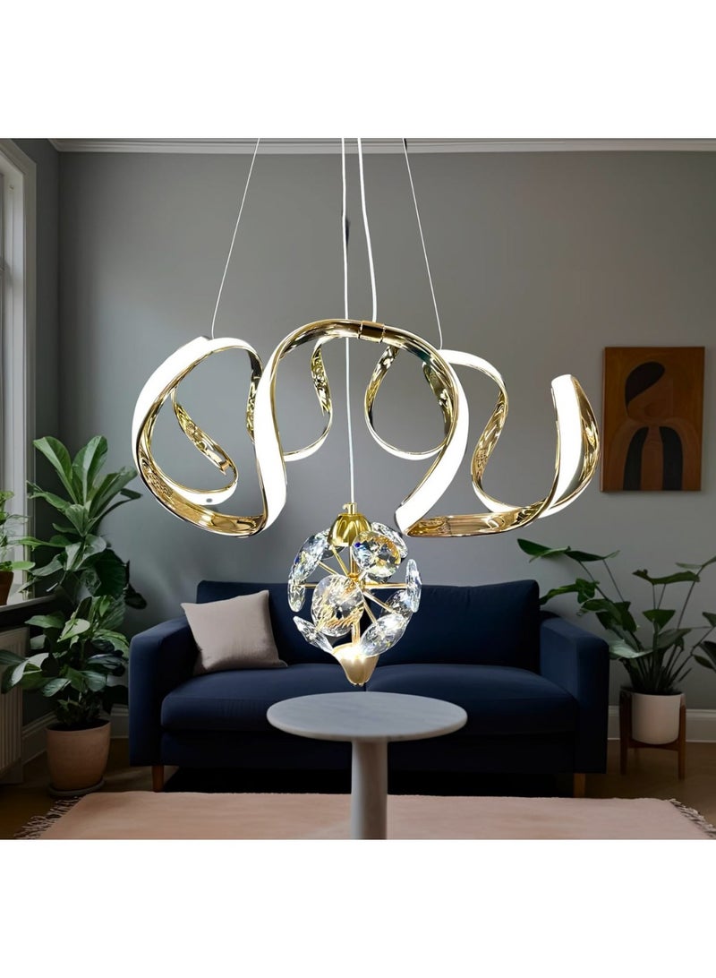 Modern LED chandelier with remote control for ceiling decoration, suitable for all decorations