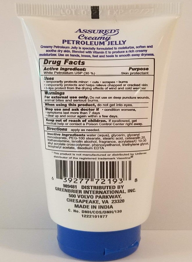 ASSURED Creamy Petroleum Jelly Hand Cream for Dry, Rough Skin, 3 oz each (3 pack), Absorbs Quickly, Multi Pack, Softly Scented - Image 3