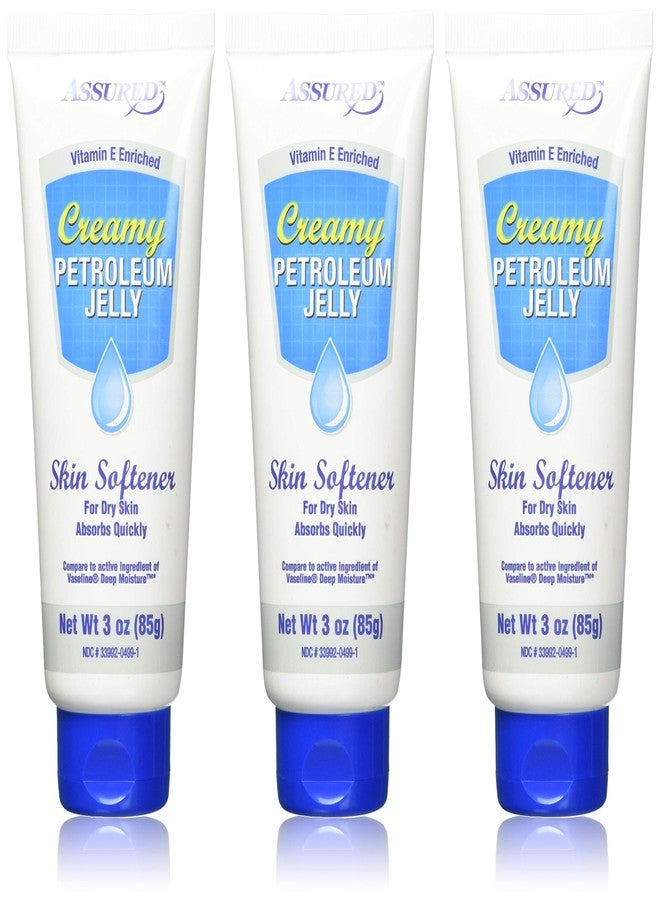 ASSURED Creamy Petroleum Jelly Hand Cream for Dry, Rough Skin, 3 oz each (3 pack), Absorbs Quickly, Multi Pack, Softly Scented - Image 1