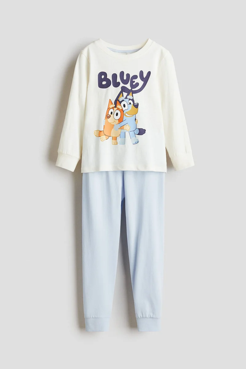 اتش اند ام بيجاما من القطن مزينة بطبعة