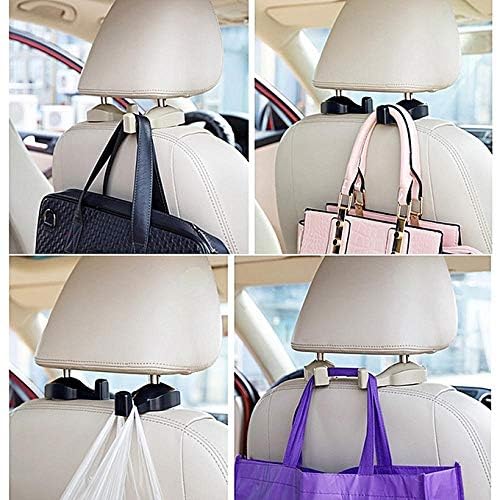 Inditradition Universal Car Back Seat Headrest Hook | Hanging Holder for Purse, Bags, Polybags, Handbags, Groceries (Pack of 2) (Black) - Image 3