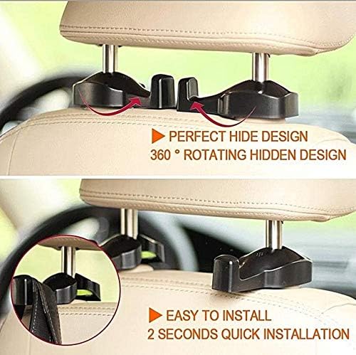 Inditradition Universal Car Back Seat Headrest Hook | Hanging Holder for Purse, Bags, Polybags, Handbags, Groceries (Pack of 2) (Black) - Image 4