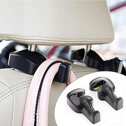 Inditradition Universal Car Back Seat Headrest Hook | Hanging Holder for Purse, Bags, Polybags, Handbags, Groceries (Pack of 2) (Black) - Image 1
