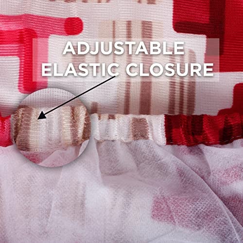 E-Retailer® Polyester Water Dispenser Bottle Cover With Adjustable Elastic Closure And Water Level Indication For 20 Ltr. (Color- Red Geometric, Size-17x11 Inches) - Image 5