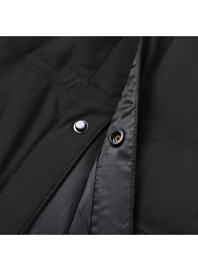 Montagut Men's Winter 90% Goose Down Vest V-neck Anti-feather Leakage Warm Waistcoat Jacket Black M - Image 4