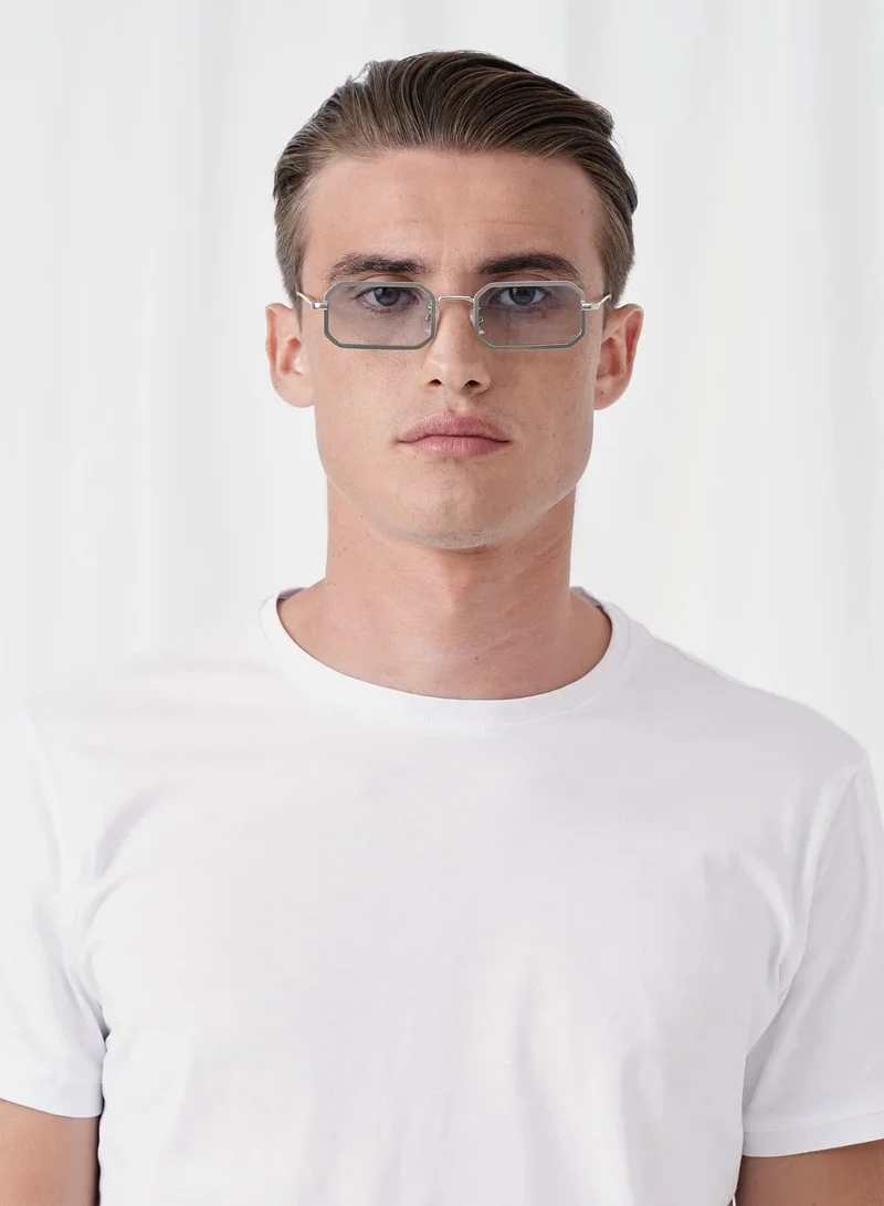 Explicit Poets Explicit Poets Unisex MURPHY Silver - Gradient Blue Stylish Sunglasses, 47EP7