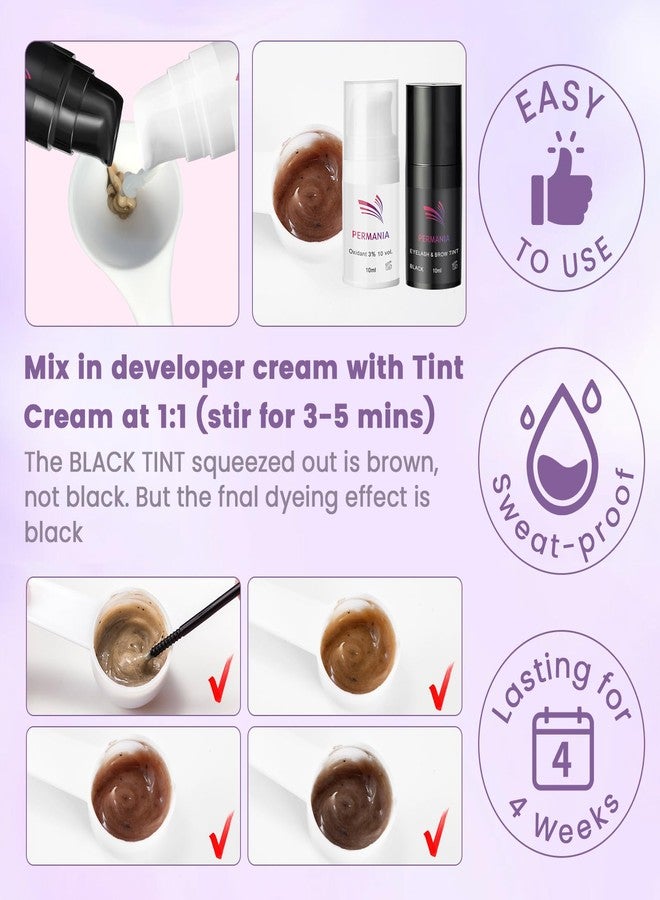 PERMANIA Lash Lift and Tint Kit, Salon Grade Supplies for Eyelash Perm and Brow Lamination Black Dye with Lash Lift Balm Curling & Coloring Natural Result - Image 4