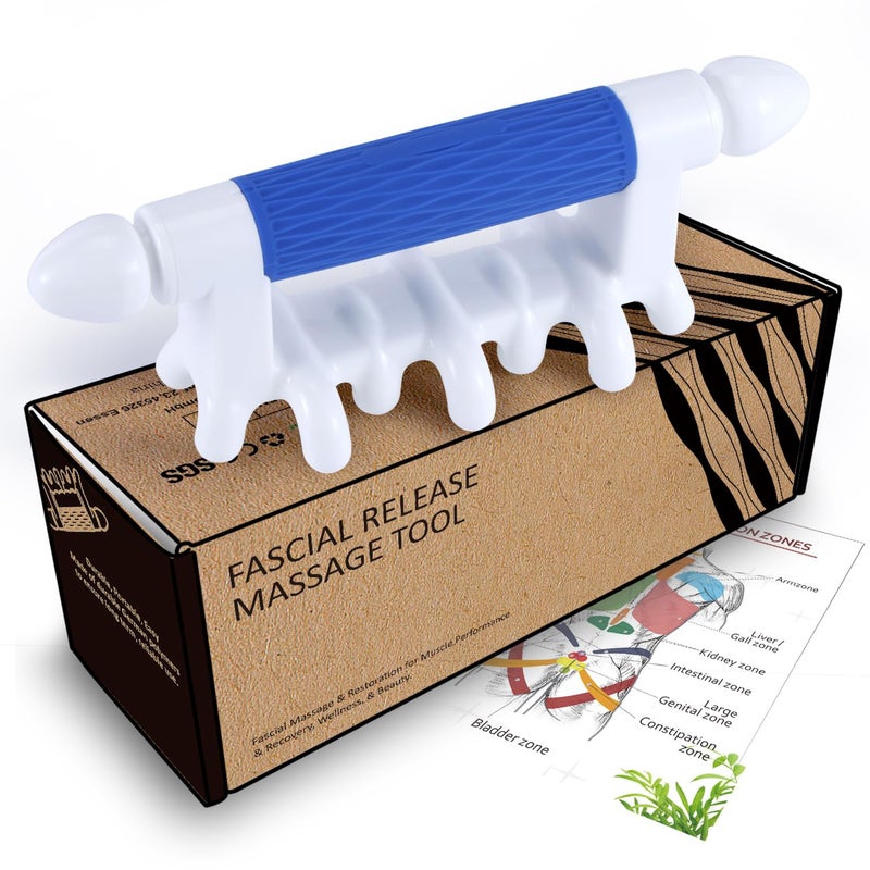Fascia Massage Tool Myofascial Release Blaster Tools for AntiCellulite Skin Soothing Lymphatic Drainage Trigger Point Deep Tissue NeckShoulderLower BackPsoasThighsButt Full Body Blue