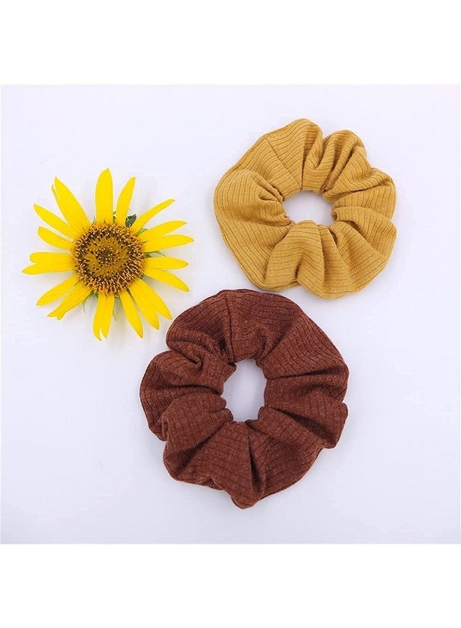 Sugarmelon Mommy and Me Headband Set Mother Baby Matching Turban Headband for Toddler Baby Girls Women Scrunchies Hair Bow Hairbands (Mustard and Golden Brown) - Image 4