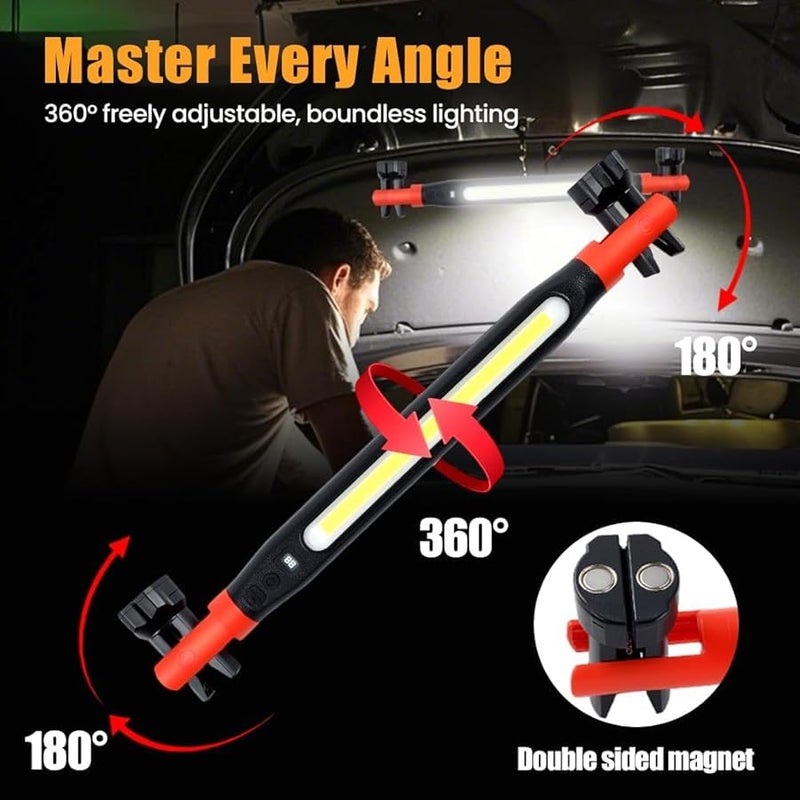 2026 New Magnetic Rechargeable LED Work Light Bar 2 Pcs For Under Hood Car Repair Garage Workshop Emergency Kit - Image 3