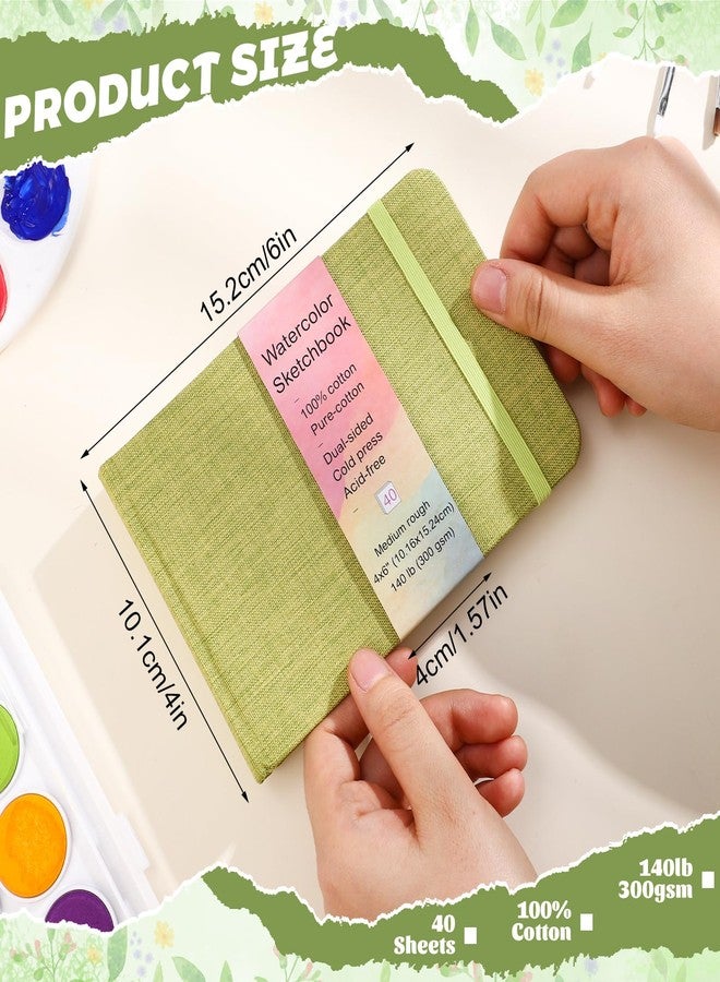 Prudiut 40 Sheets Watercolor Journal 4x6”, 140 lb/300 GSM Watercolor Sketchbook Cold Press Watercolor Paper Watercolor Notebook for Painting, Drawing - Image 2