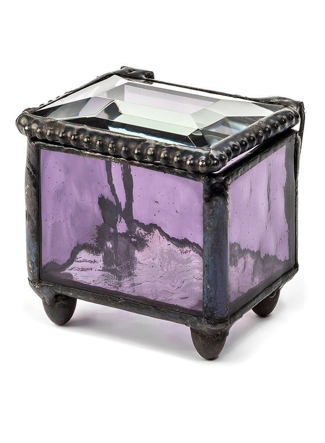 J Devlin Glass Art Purple Stained Glass Ring Box Jewelry Trinket - J Devlin Box 325-2 - Image 5