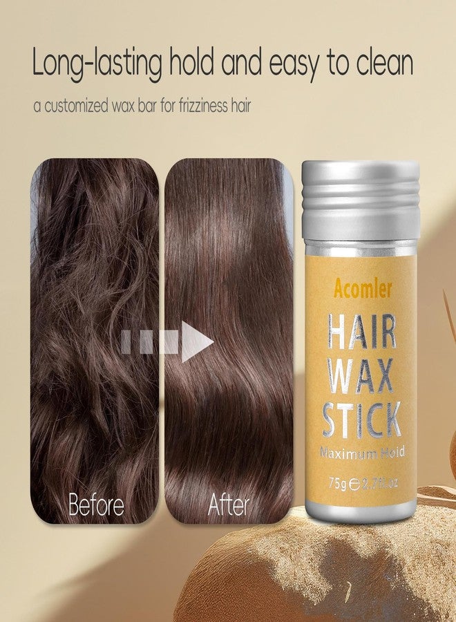 Acomler عصا شمع شعر أكميلر، عصا شمع للشعر، شمع عصا للشعر للتخلص من الشعر المتطاير، مروض الشعر المتطاير، عصا لزجة للشعر غير دهنية، شمع تصفيف قوي الثبات للنساء، الأطفال، الفتيات (1 عبوة، 2.7 أونصة) - Image 5