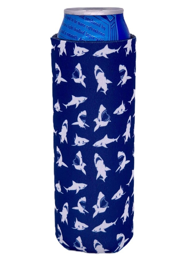 Coolie Junction Shark Pattern 16 oz. Can Coolie - Image 1