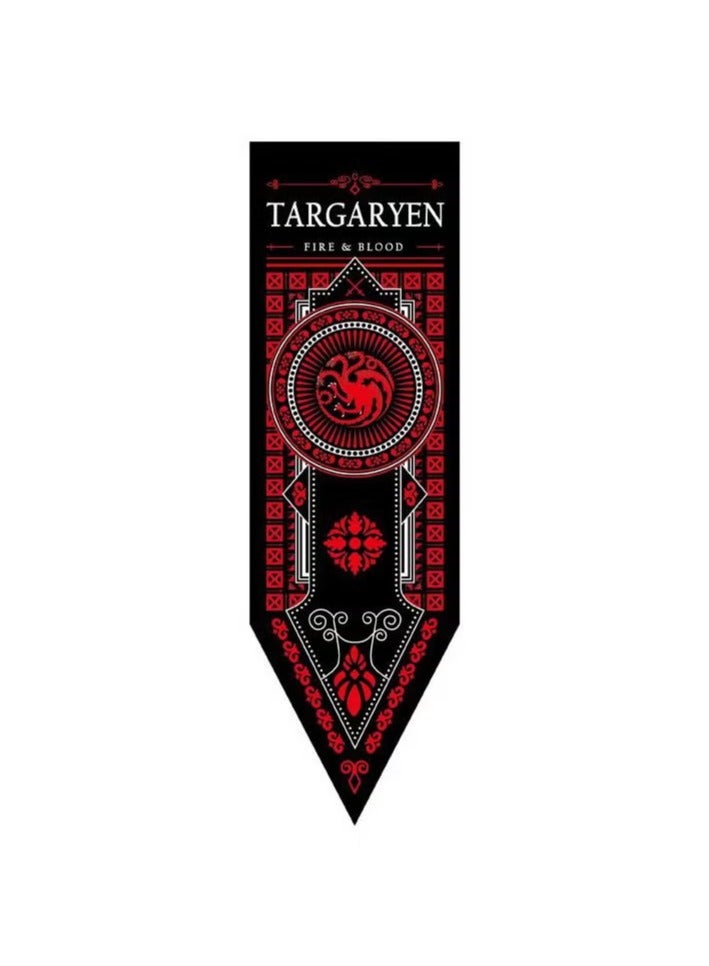 Realfrog Targaryen House Flag from the "Game of Thrones" Series - 150 × 47 cm - Woven Flag for Outdoor Walls 