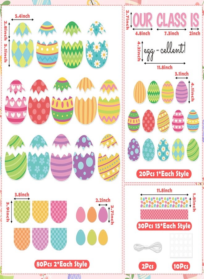 CPicdn 142Pcs Easter Egg Cutouts with Photo Space, Spring DIY Photo Craft Cutouts for Bulletin Board Classroom Decoration, Make Your Own Easter Egg Craft Kit for School Home Chalkboard Wall Door Decor - Image 2