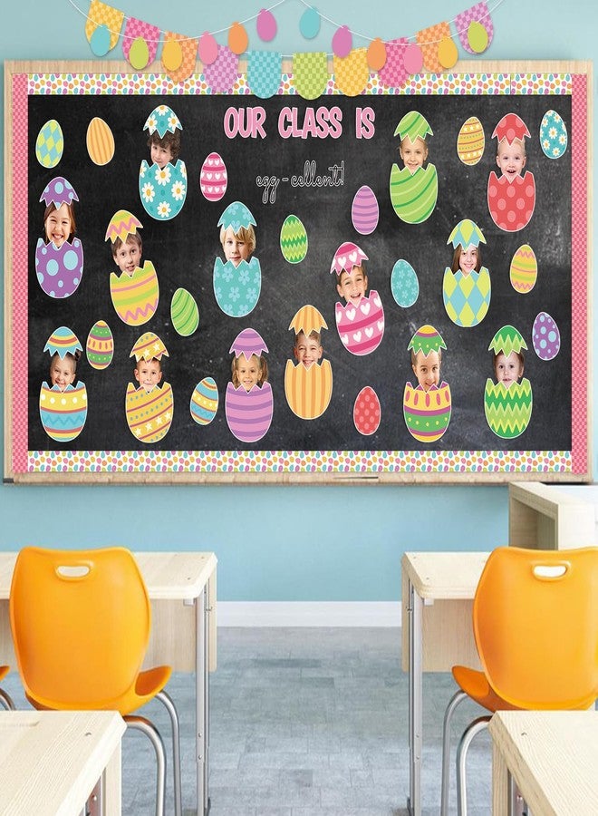 CPicdn 142Pcs Easter Egg Cutouts with Photo Space, Spring DIY Photo Craft Cutouts for Bulletin Board Classroom Decoration, Make Your Own Easter Egg Craft Kit for School Home Chalkboard Wall Door Decor - Image 5