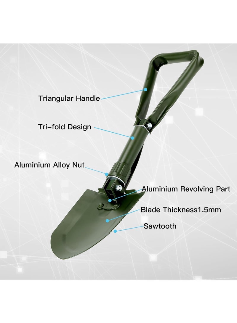 Festive Gallery Collapsible Shovel, Heavy Duty Foldable Shovel, Camping Shovel and Pickax, Military Entrenching Tool for Gardening, Camping, Mud&Snow, Off Road, Portable Car Emergency kit - Image 5